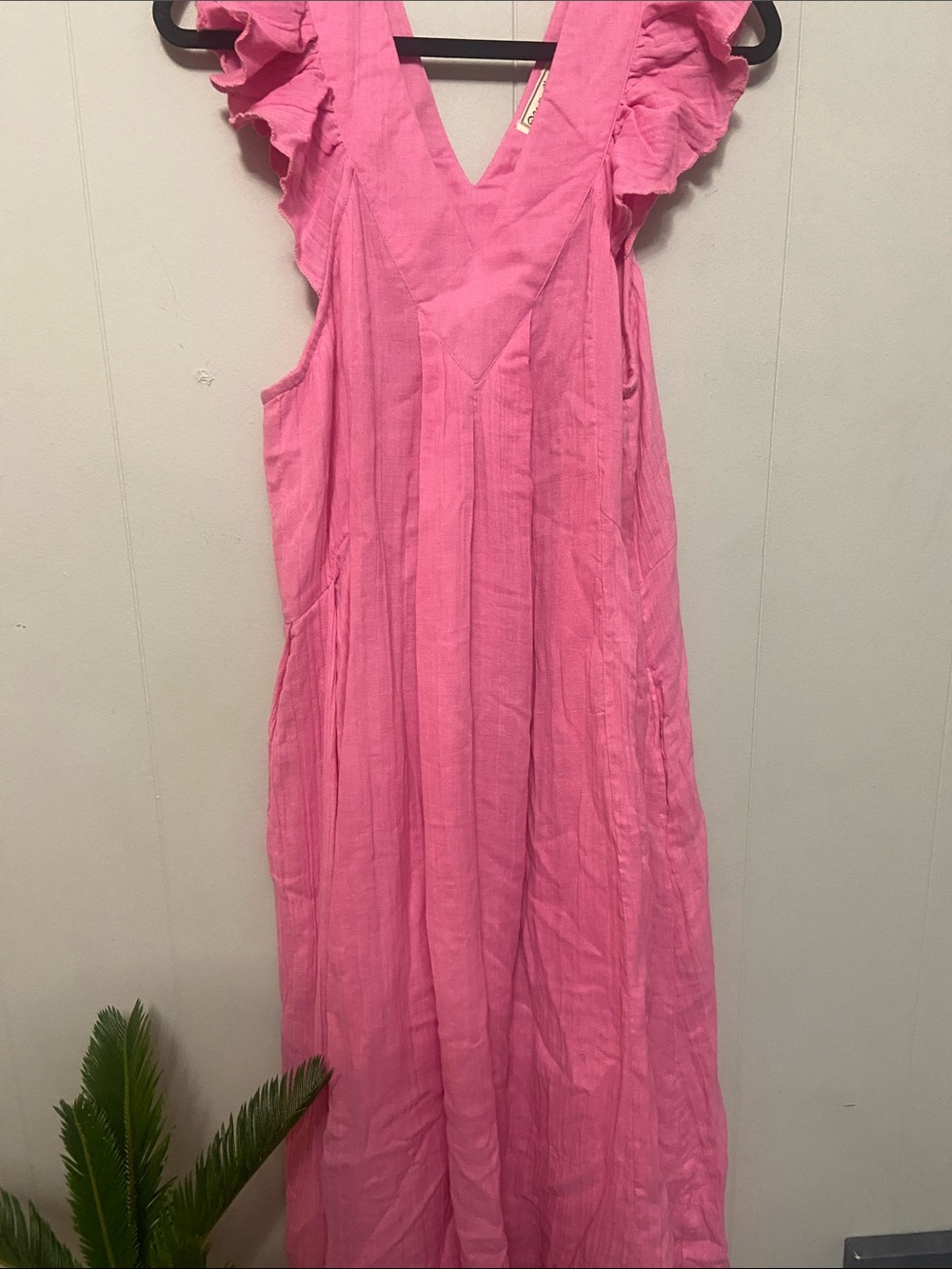 Mille resort cotton gauze maxi dress flutter sleeves. Size XL coquette